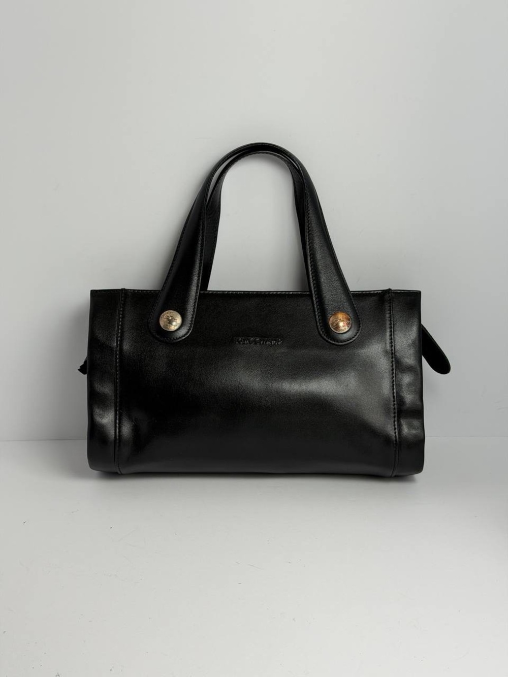 Vintage Longchamp Black Leather Handbag